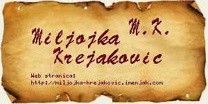 Miljojka Krejaković vizit kartica